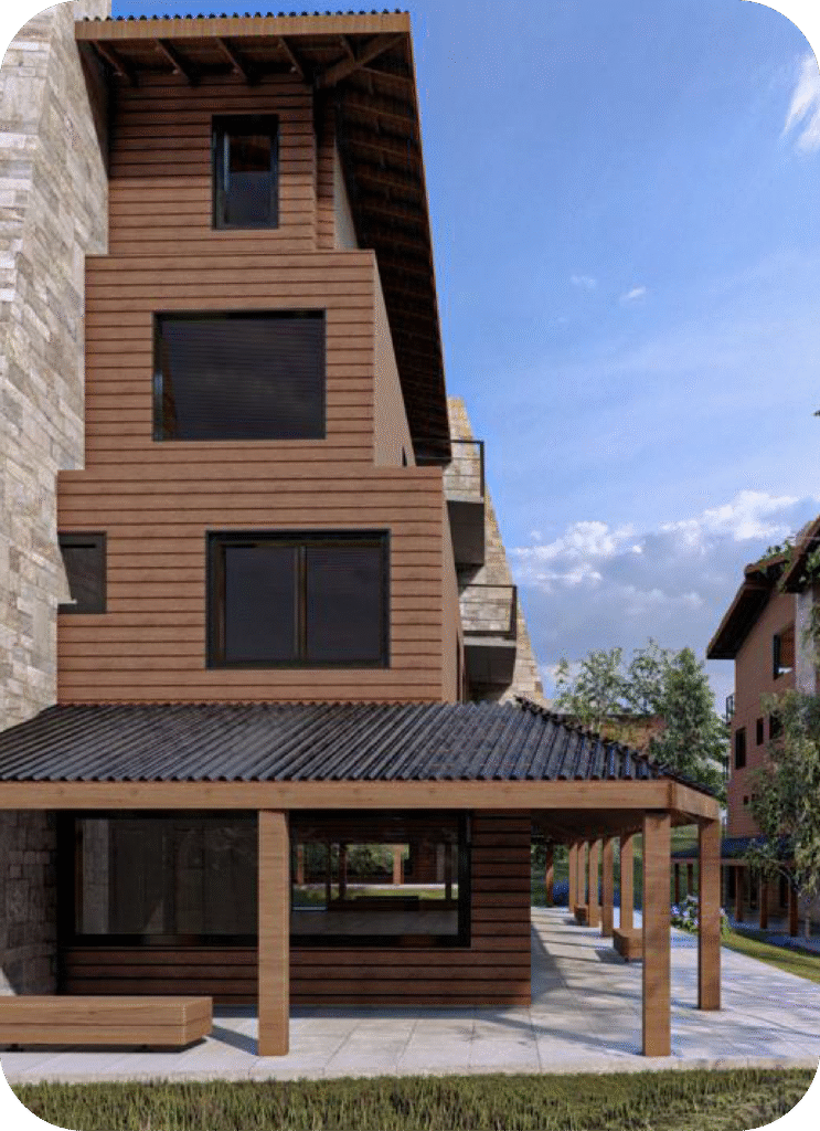 Render detalle exterior de edificio